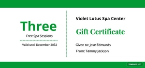 Spa Gift Certificate Template