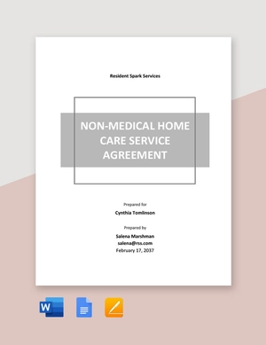 Non Medical Home Care Service Agreement Template