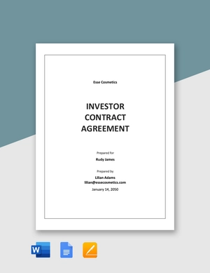 Investor Contract Agreement Template