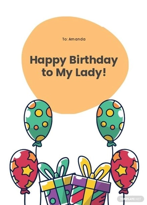 Modern Birthday Card Template for Her