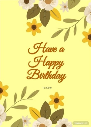 Traditional Birthday Card Template for Her