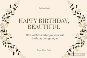 Printable Birthday Card Template For Her
