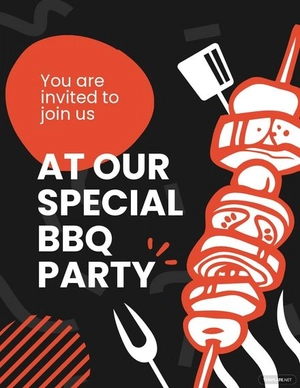 Bbq Party Invitation Flyer Template