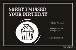 Vintage Belated Birthday Card Template