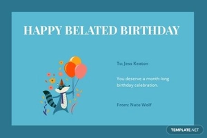 Simple Belated Birthday Card Template