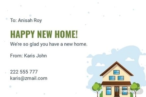 New Home Card Template