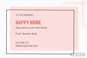 Happy New Home Card Template