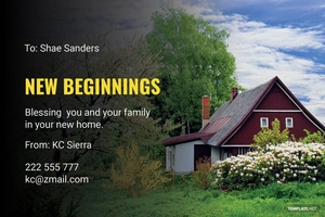 Vintage New Home Card Template