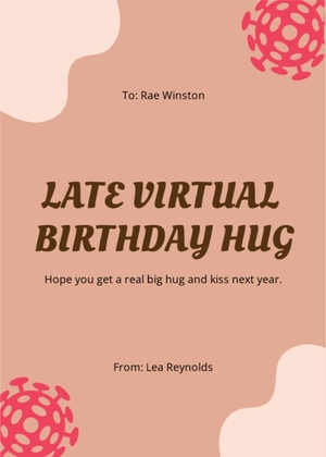 Belated Covid Birthday Card Template