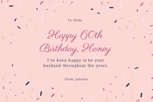 60th Birthday Card Template For Wife