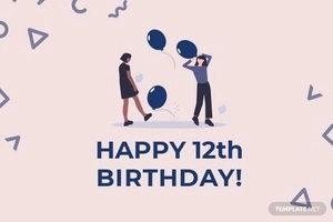 Modern Birthday Card Template For Kid