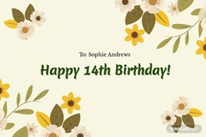 Floral Birthday Card Template For Kid