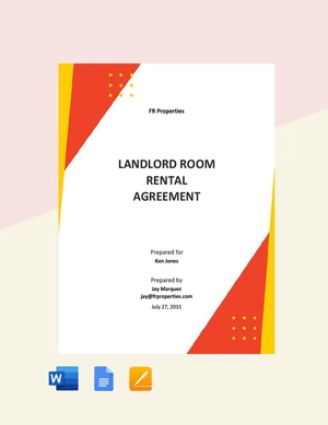 Landlord Room Rental Agreement Template