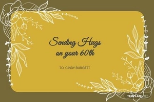 Floral 60th Birthday Card Template