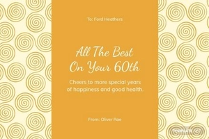 Happy 60th Birthday Card Template