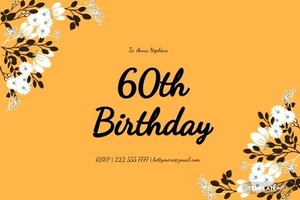 60th Birthday Party Card Template