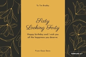 60th Birthday Photo Card Template