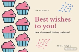 Personalised 60th Birthday Card Template