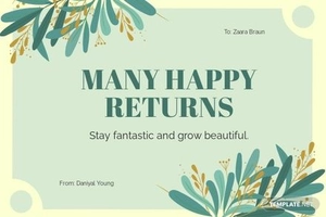 Personalized Birthday Card Template For Girl