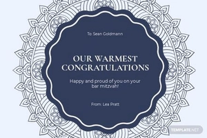 Happy Bar Mitzvah Card Template