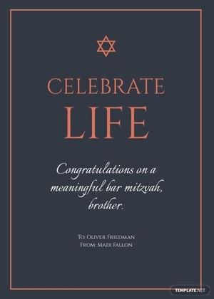 Elegant Bar Mitzvah Card Template