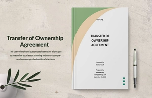 Transfer of Ownership Agreement Template Transfer of Ownership Agreement Template