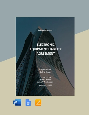 Electronic Equipment Liability Agreement Template