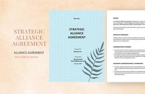 Strategic Alliance Agreement Template