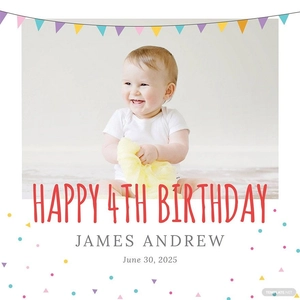 Birthday Photo Book Cover Template