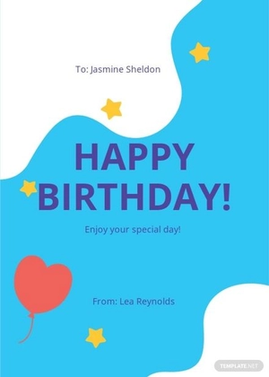 Birthday Card Template For Girl