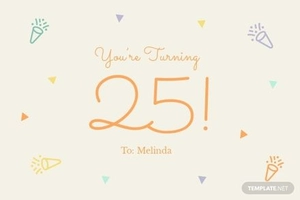 25th Birthday Card For Girl
