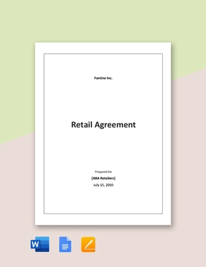 Retail Agreement Template Retail Agreement Template
