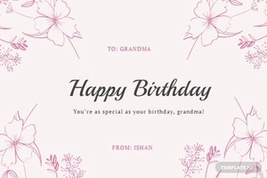 Printable Birthday Card Template For Grandma