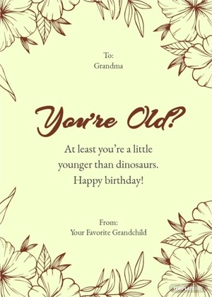 Funny Birthday Card For Grandma Template