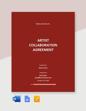 Artist Collaboration Agreement Template