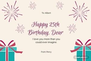 25th Birthday Card For Husband