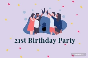 21st Birthday Invitation Card Template