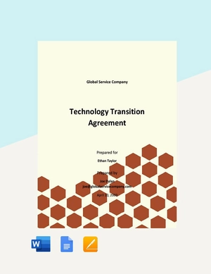 Technology Transition Agreement Template Technology Transition Agreement Template