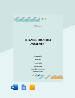 Cleaning Franchise Agreement Template