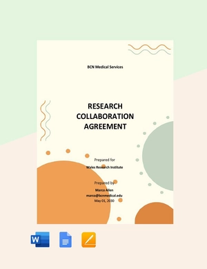 Simple Research Collaboration Agreement Template