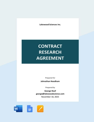 Contract Research Agreement Template