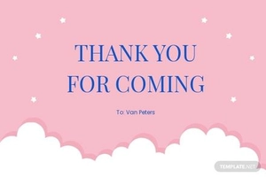 Modern Baptism Thank You Card Template