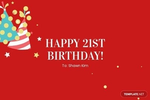 Sample 21st Birthday Card Template