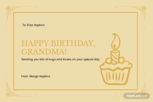 Vintage Birthday Card Template For Grandma