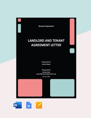 Sample Landlord and Tenant Agreement Letter Template