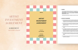 Artist Investment Agreement Template Artist Investment Agreement Template