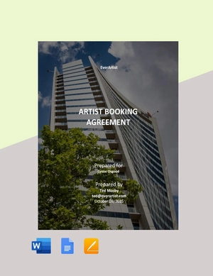 Artist Booking Agreement Template Artist Booking Agreement Template