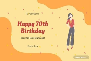 Printable 70th Birthday Card Template