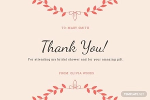 Bridal Shower Thank You For Gift Card