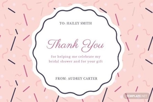 Bridal Shower Party Thank You Card Template
